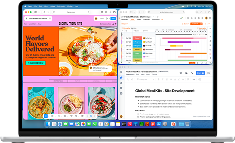 MacBook Air с множество отворени приложения
