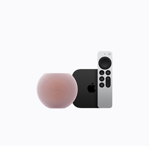 Apple TV 4K, negro, vista desde arriba, logo de Apple al centro en negro brillante