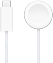 USB‑C laadija Apple Watchi magnetkiirlaadija kõrval