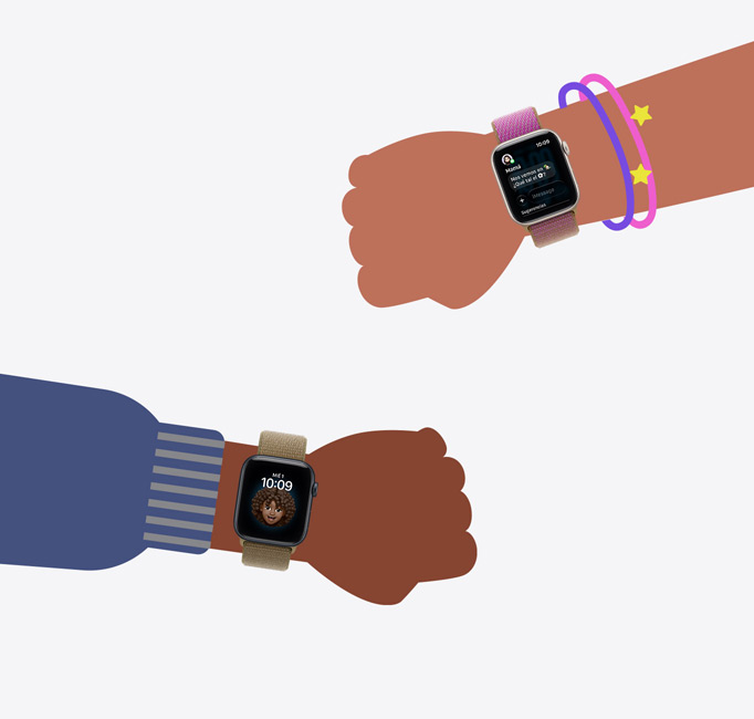 Apple Watch para tus Peques, ilustraciones de muñecas infantiles con el Apple Watch SE 3
