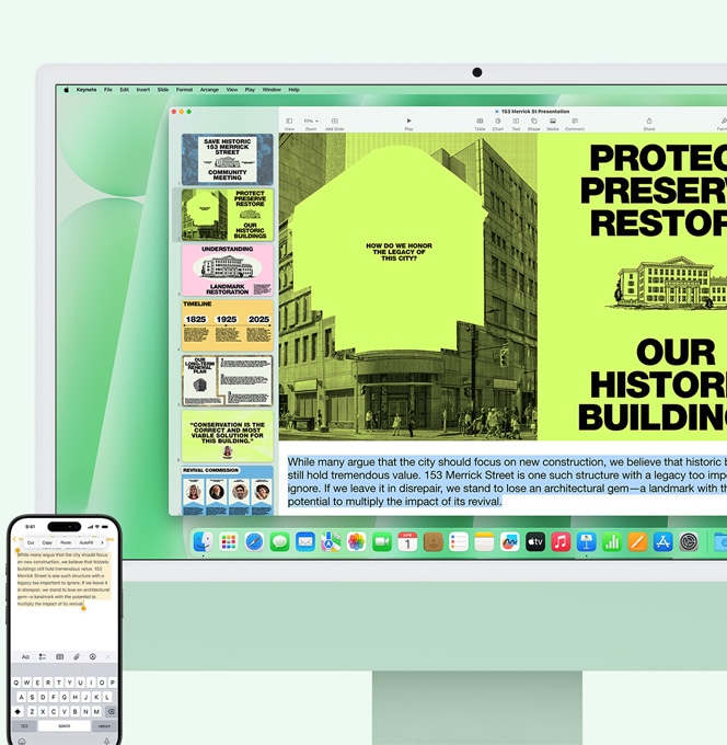 Πράσινος iMac και iPhone δίπλα-δίπλα. Αντιγραφή και επικόλληση κειμένου από την εφαρμογή Σημειώσεις του iPhone στον iMac
													Αντιγραφή και επικόλληση κειμένου από την εφαρμογή Σημειώσεις του iPhone στον iMac