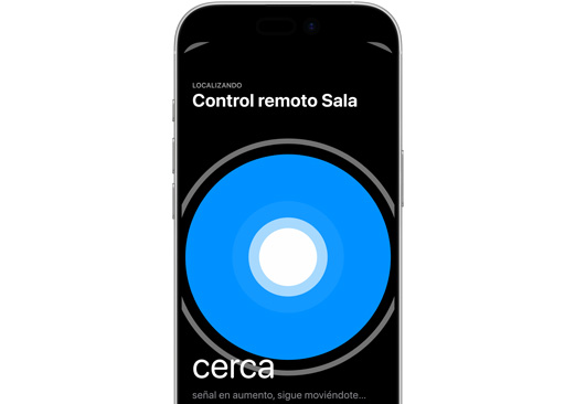 Un iPhone se usa para encontrar un Apple TV Remote