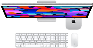 „Mac mini“ po „Studio Display“, „Magic Keyboard“ su skaičių klaviatūra, „Magic Mouse“