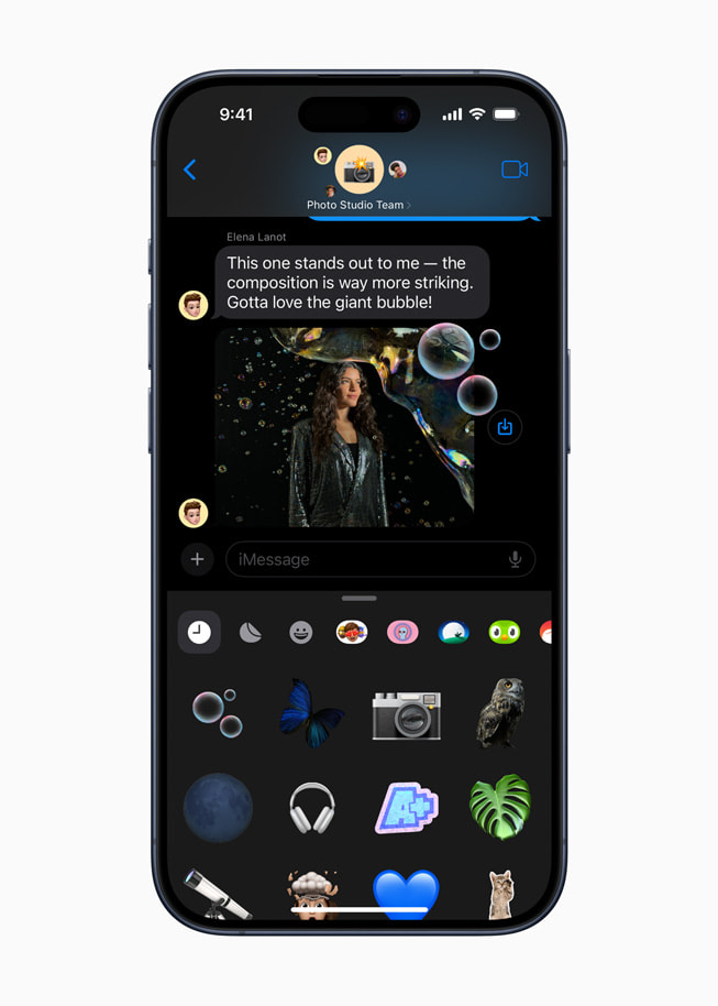 The new Live Stickers experience in iOS 17 on iPhone 15 Pro.