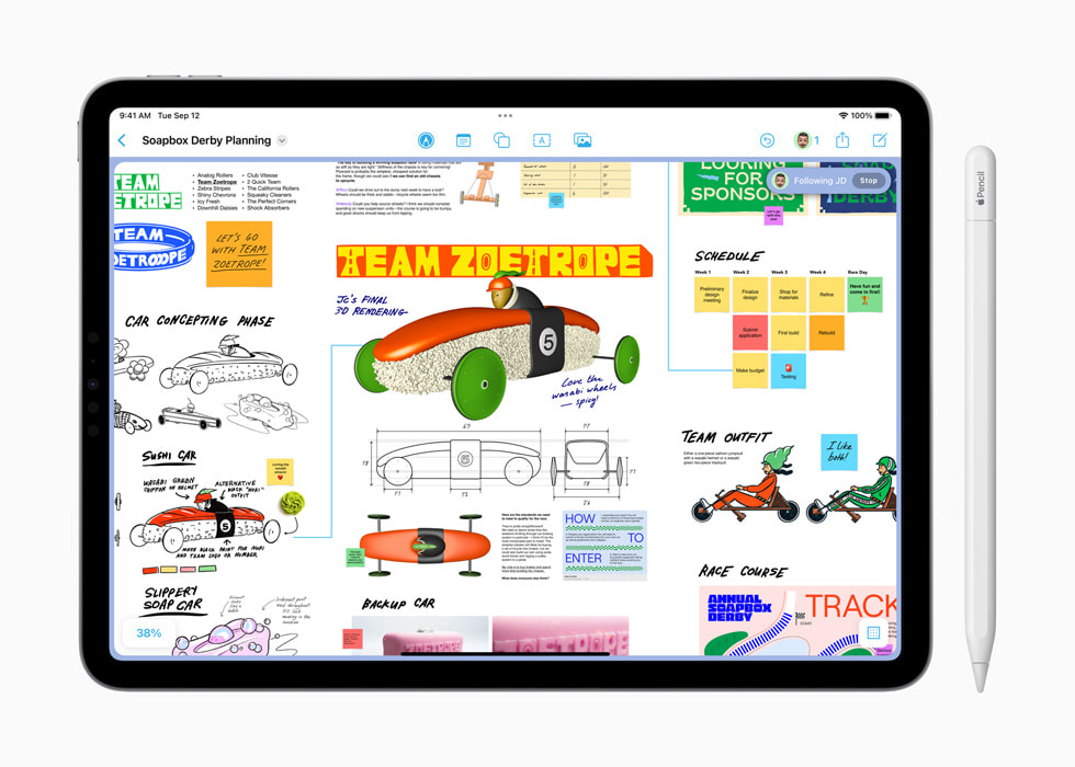 The Freeform app in iPadOS 17.