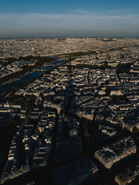 An aerial shot of a city shot on iPhone 15 Pro Max.