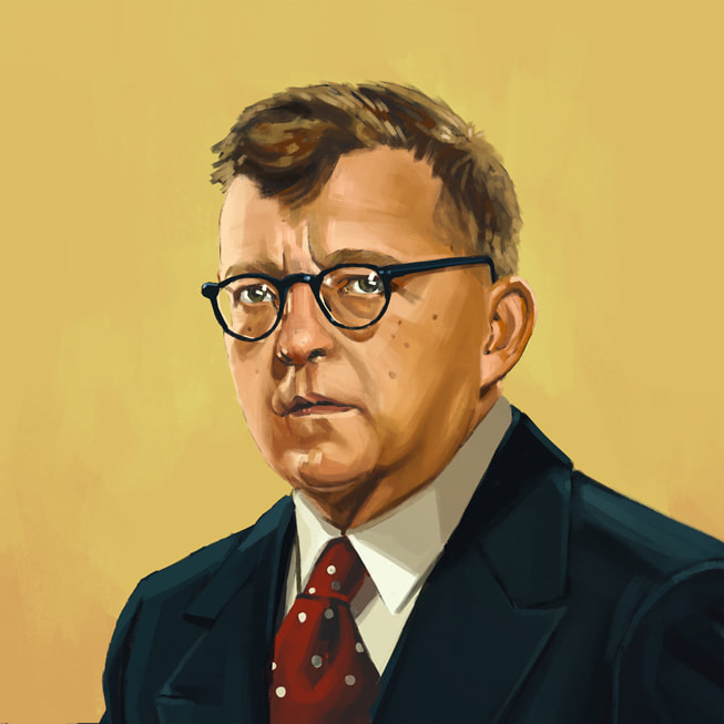 「Apple Music 古典樂」上 Dmitri Shostakovich 的肖像。