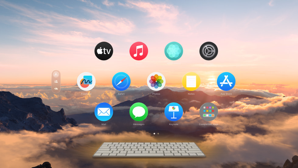 En brugers fysiske Magic Keyboard vises i visionOS 2.