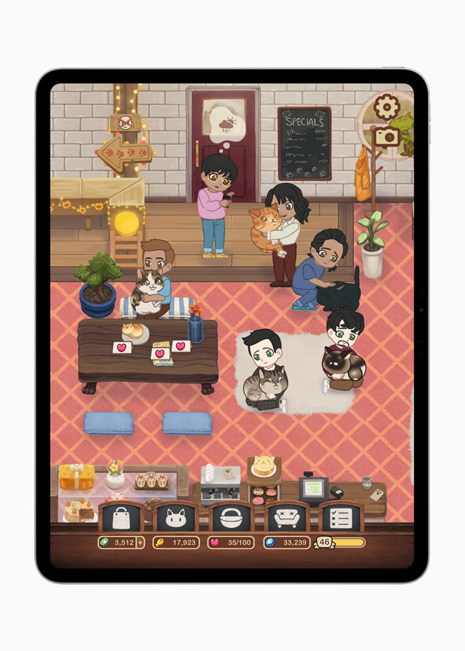 A still from Furistas Cat Cafe+ on iPad Pro.