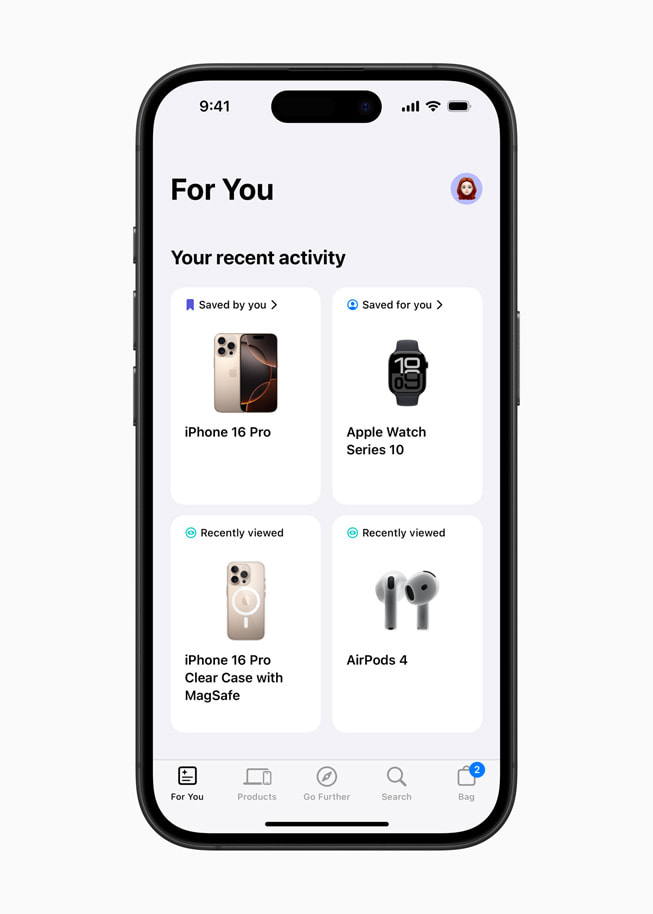 صفحة "من أجلك" في تطبيق Apple Store المُعاد تصميمه.