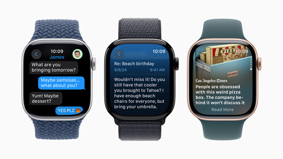 三款 Apple Watch Series 10 展示更大的顯示器。