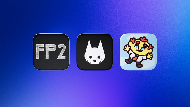 Íconos que representan a los finalistas de la categoría Juego del año para la Mac 2024: Frostpunk 2, Stray y Thank Goodness You’re Here!