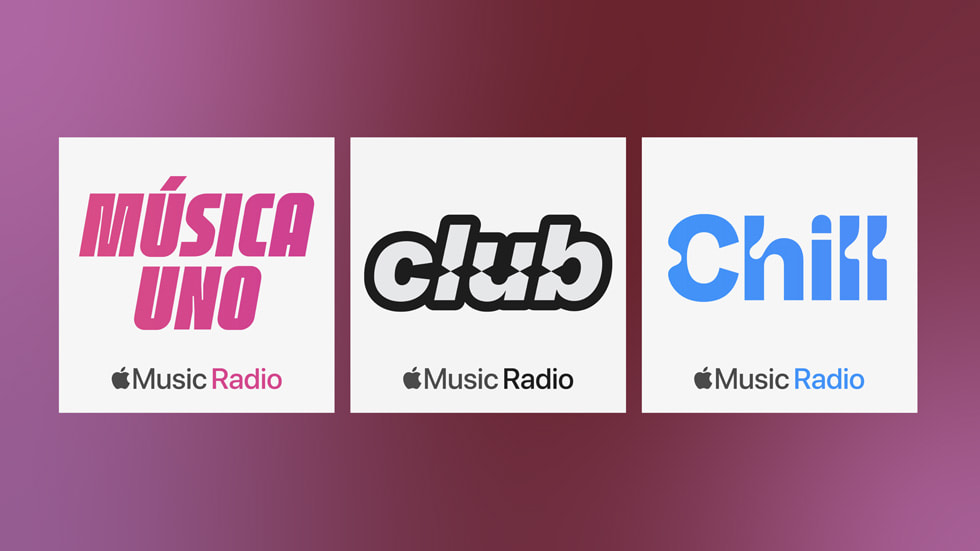 Apple Music 各全新電台的標誌。