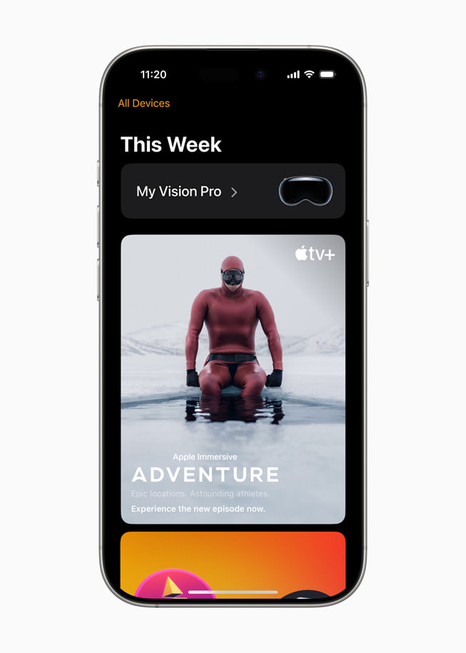 The new Apple Vision Pro app for iPhone is shown on iPhone 16 Pro.