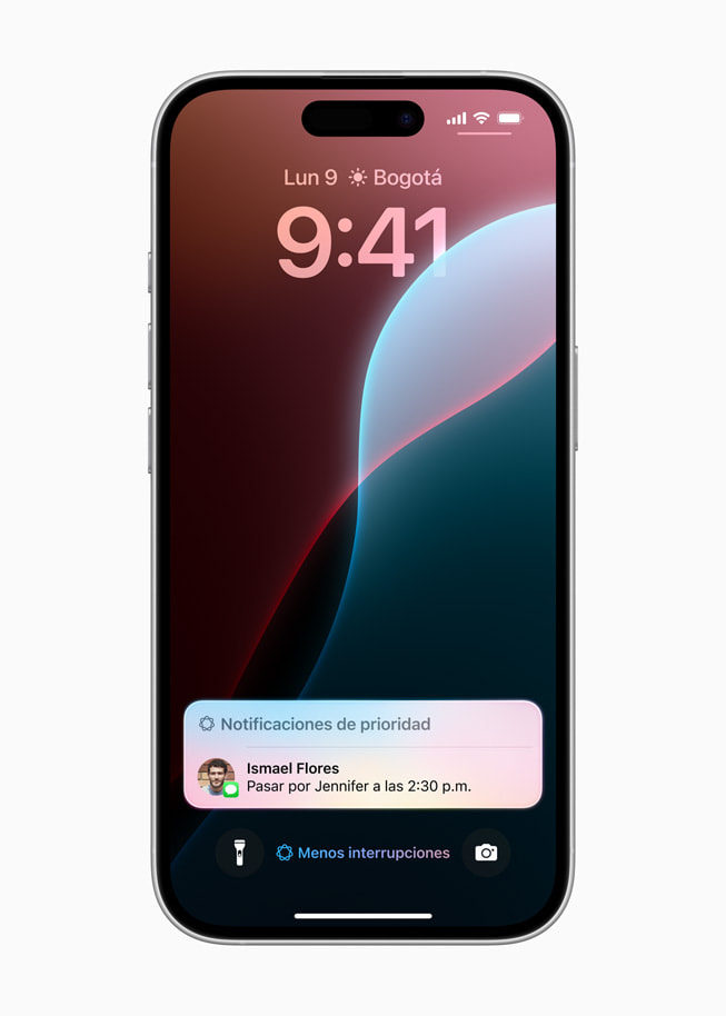 Se muestra una pantalla de Reducir Interrupciones en un iPhone 16.