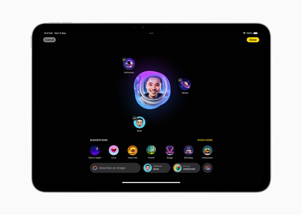 An Image Playground screen displayed on 11-inch iPad Pro.