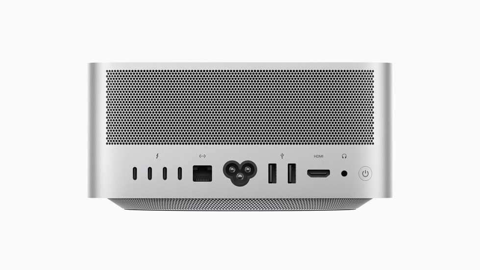 The back view of Mac Studio showing all of its ports.