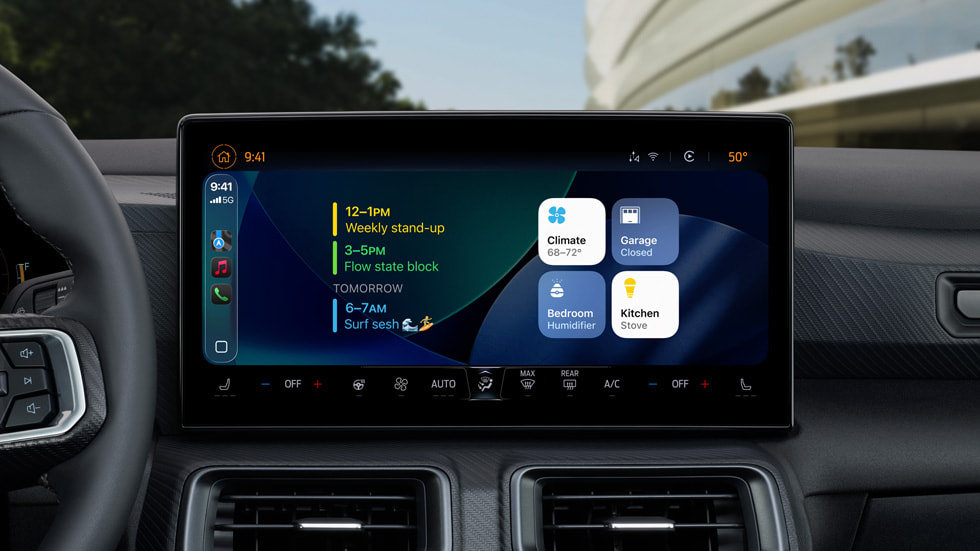 Widgeturile sunt redate în CarPlay.