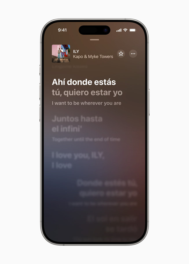 Das neue Lyrics Translation Feature in Apple Music.