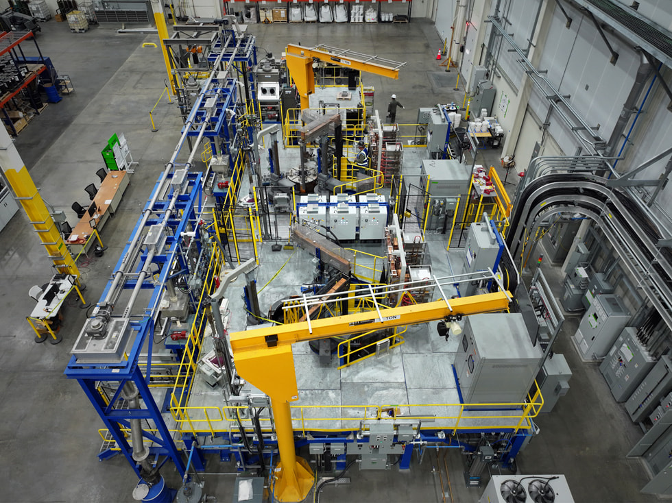 An image of manufacturing equipment at MP Materials’ factory.