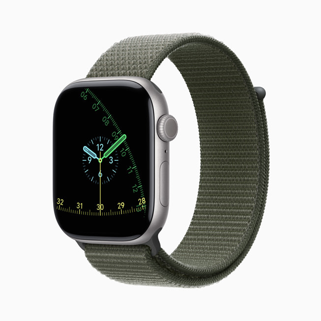 Apple Watch Series 11 vist i aluminium i farven space grey.