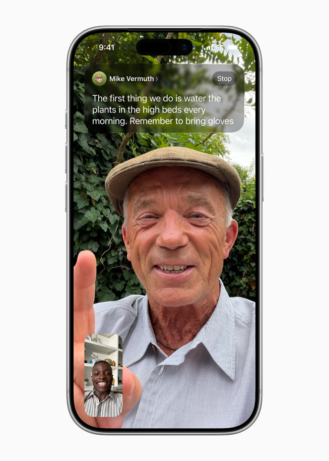 The new Apple Intelligence-powered Live Translation feature is shown in the FaceTime app on iPhone 17 Pro.