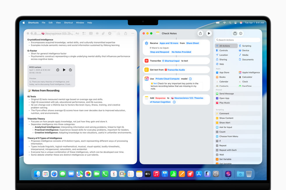 MacBook Pro shows a Shortcuts screen.