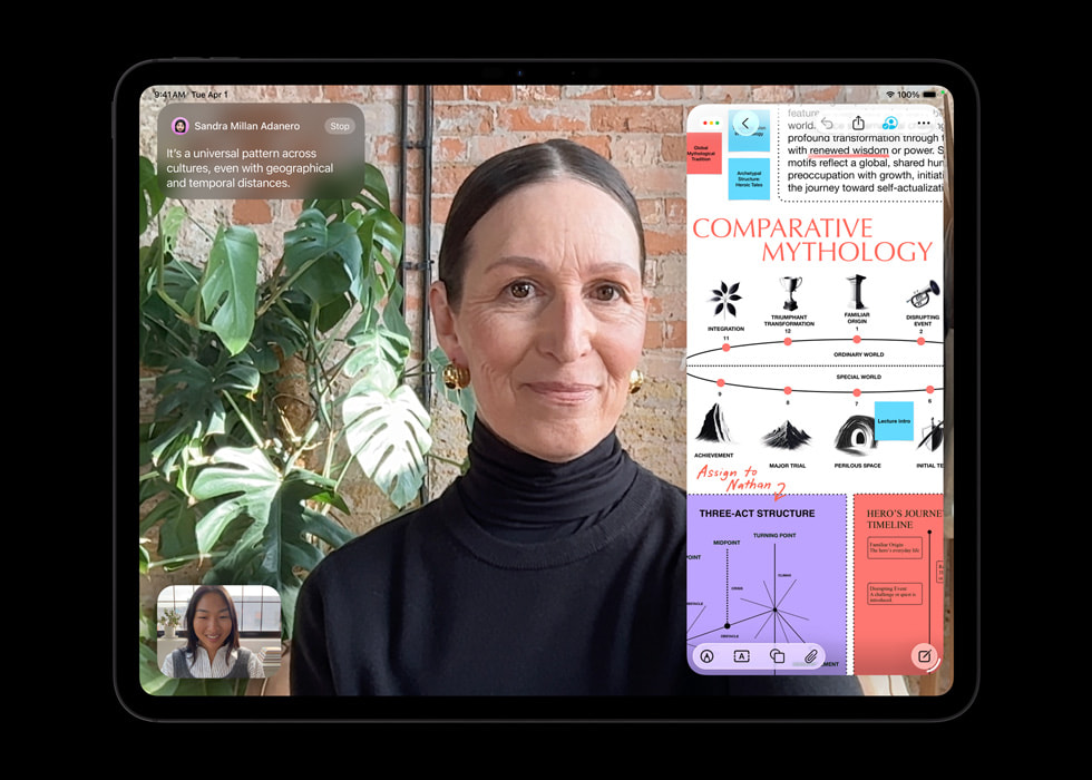 The new iPad Pro with M5 shows a FaceTime call.