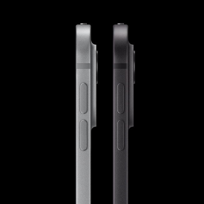 The 11-inch and 13-inch iPad Pro with M5 models are shown from the side to emphasize their thinness.