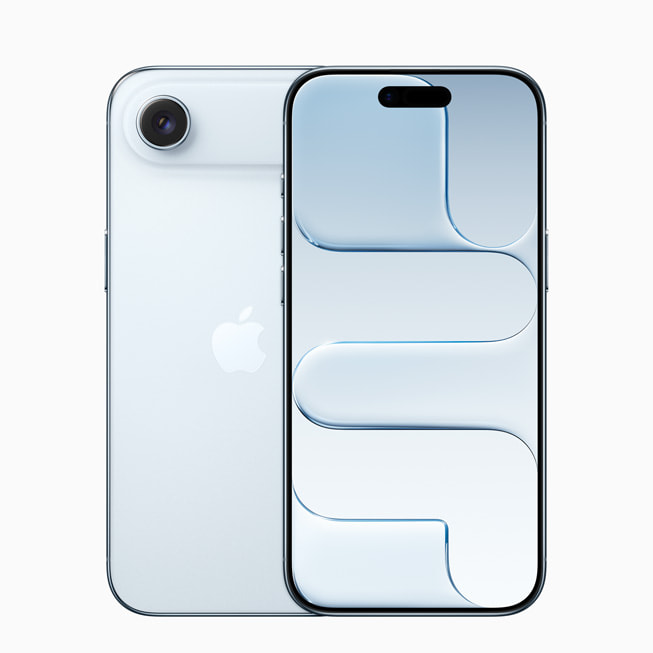 Gambar menunjukkan tampilan depan dan belakang iPhone Air.