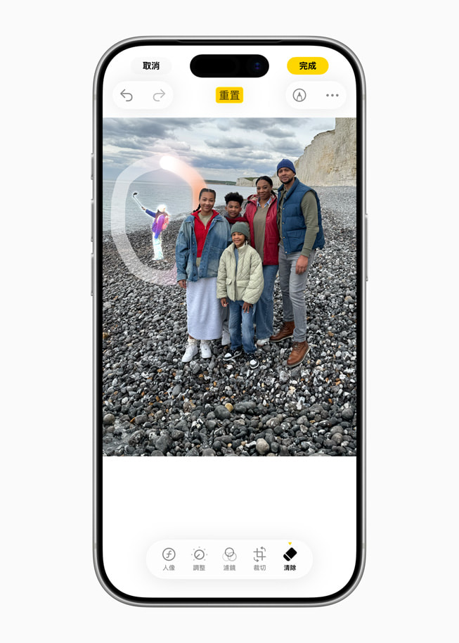 iPhone 顯示「相片」app 的「清除」畫面。
