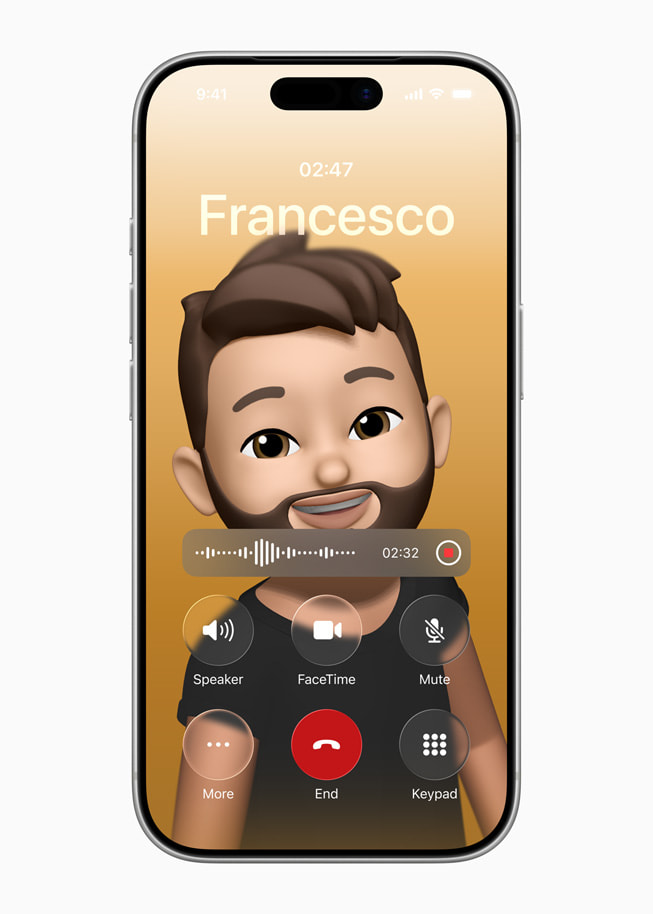 iPhone shows a recording in the Phone app.