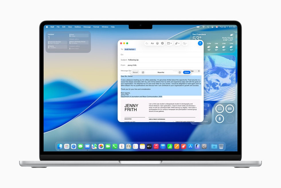 Schrijfhulp op MacBook Pro en iPhone.