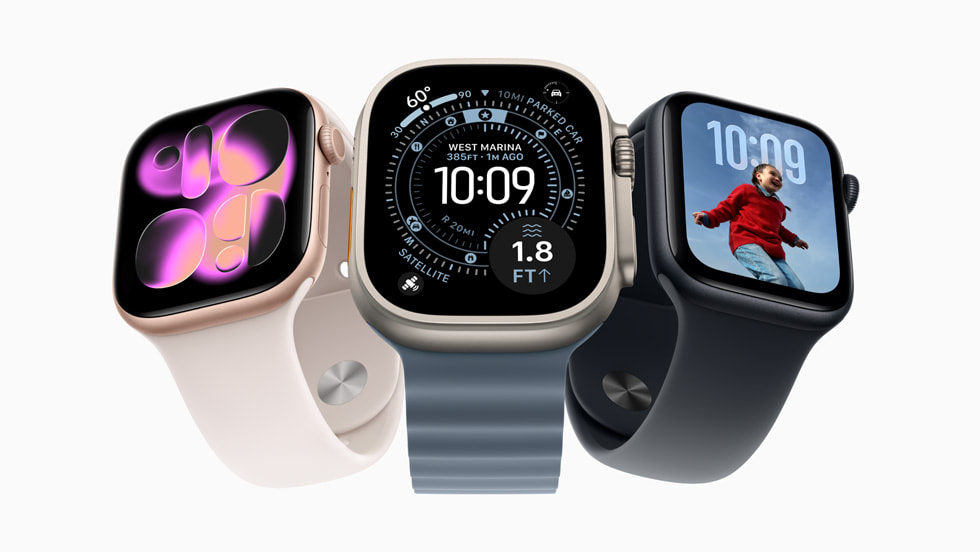 Aktuální řada modelů Apple Watch: Apple Watch Series 11, Ultra 3 a SE 3.