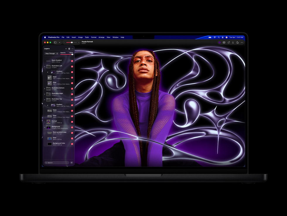 An image in Pixelmator Pro displayed on MacBook Pro.