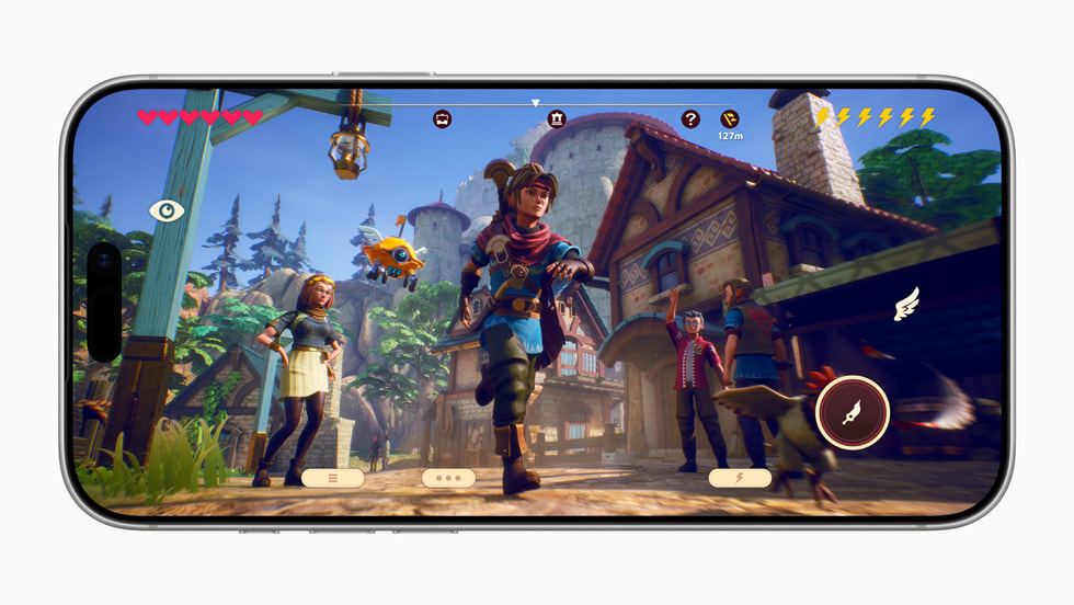 A scene from Oceanhorn 3, shown on iPhone 17 Pro Max.