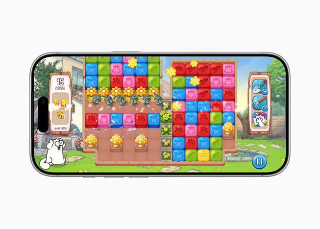 Game Simon’s Cat - Blast Time ditampilkan di iPhone 17 Pro.