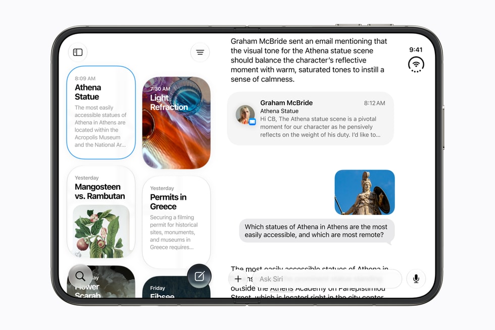 ユーザーのiPhone DuoにSiriアプリが表示されている