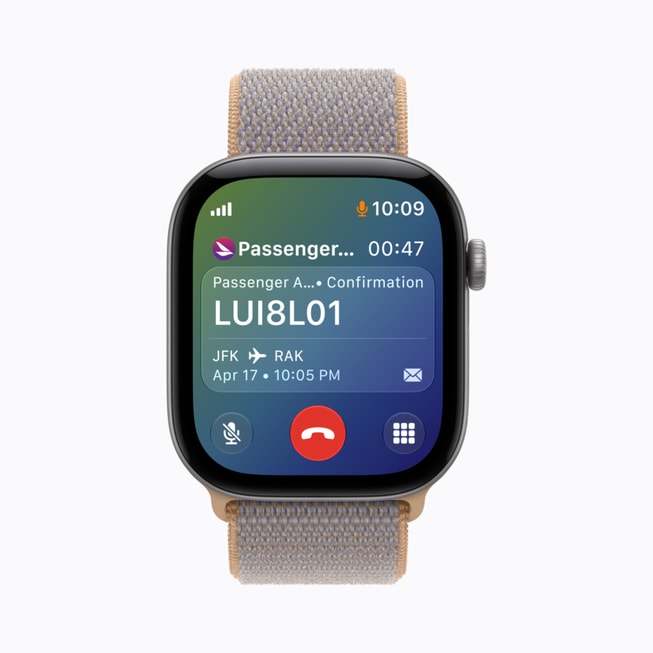 Apple Watch Series 12 展示「通話情境」功能。