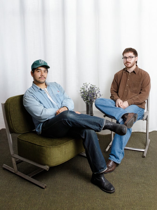 A portrait of Genki Matsumura and Sebastián Zorrilla, the duo behind Parafernalia, part of Apple’s 2026 Designers of Tomorrow showcase.