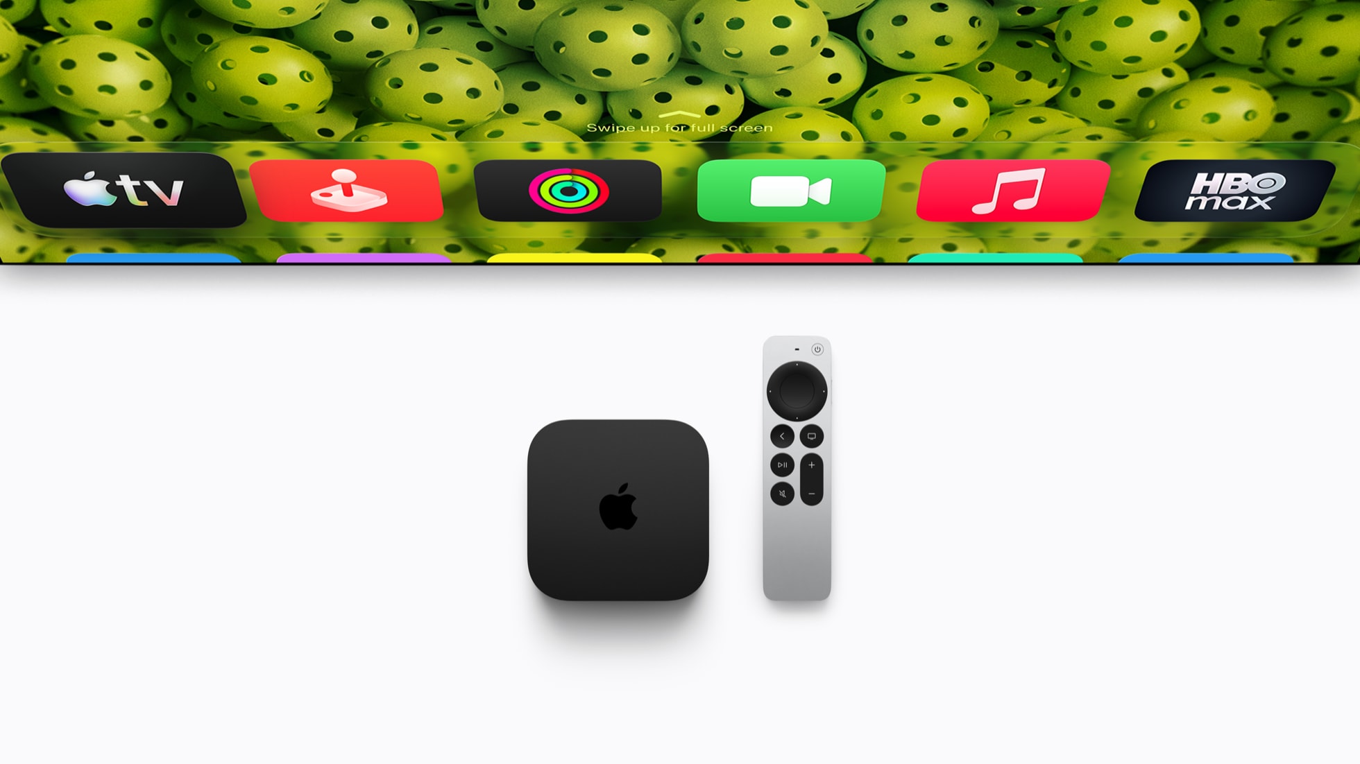 Un Apple TV 4K con el mando Siri Remote.