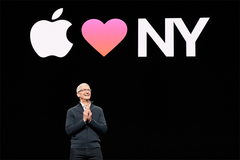 Tim Cook on stage at Brooklyn Academy of Music.