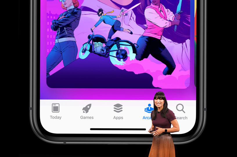 Ann Thai on stage at Steve Jobs Theater.