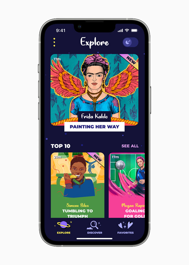 Rebel Girls running on iPhone 13 Pro in silver.