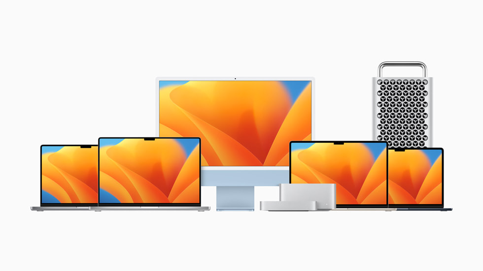Imagen con la gama de ordenadores Mac.