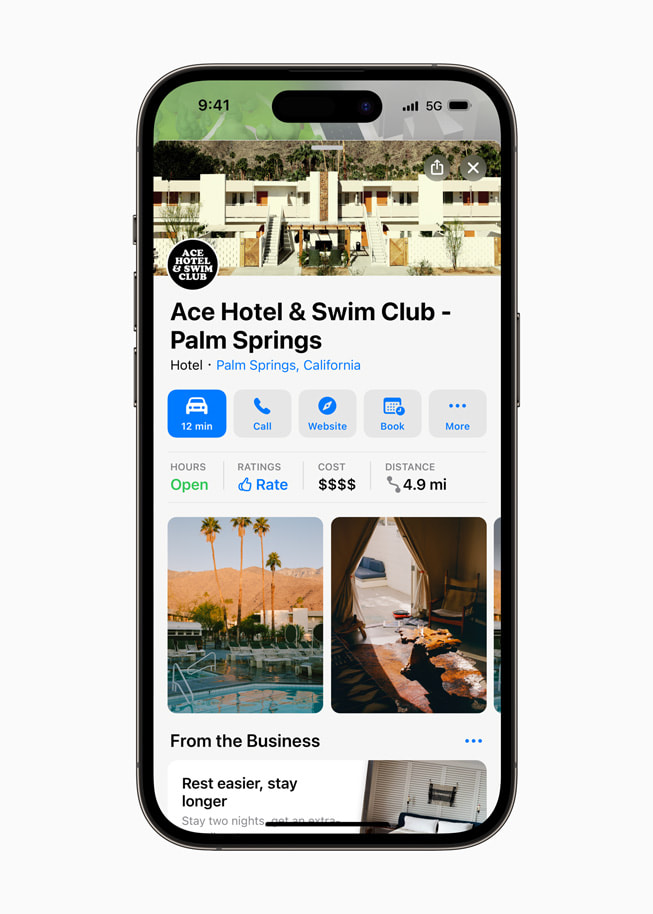 Wizytówka Ace Hotel & Swim Club w Palm Springs.