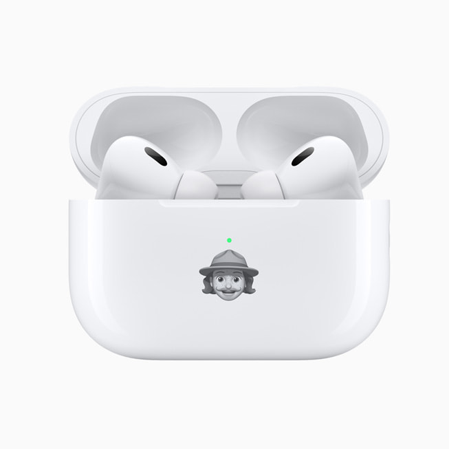 AirPods Pro with custom Memoji engraving.