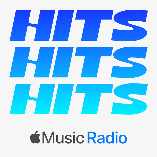 Diseño gráfico de la estación de radio Apple Music Hits.