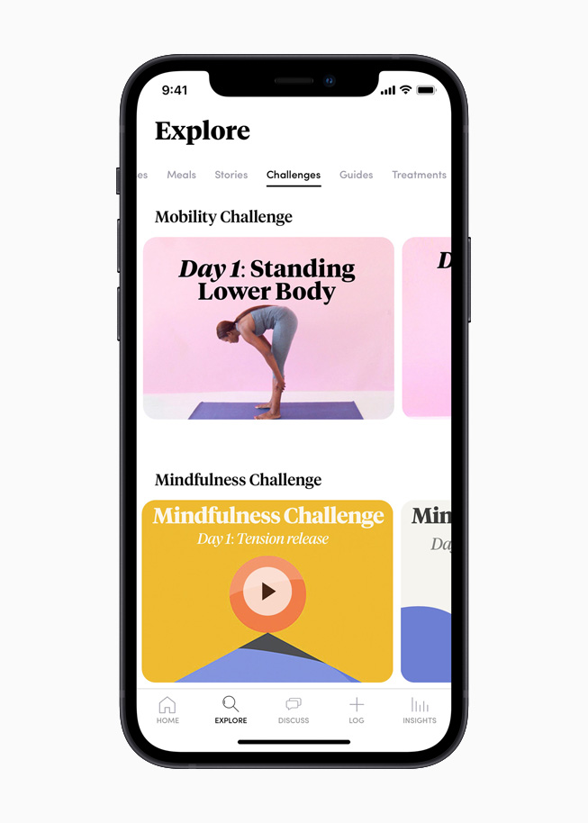 Avsnittet Explore i appen Caria på iPhone 12.