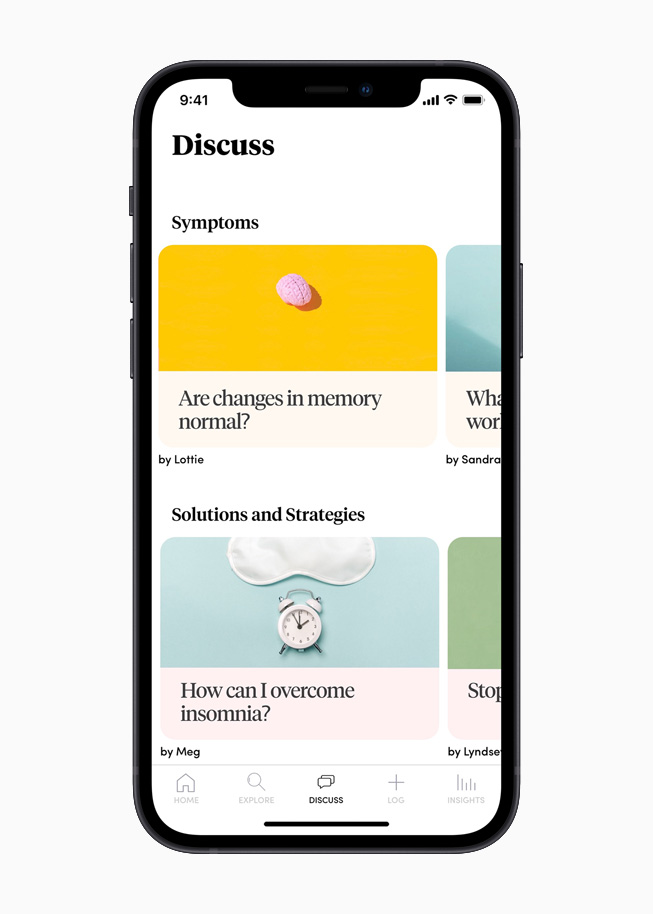 Avsnittet Discuss i appen Caria på iPhone 12.